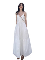 Tea Break French First Love White Slip Dress Women's Summer 2024 New Resort Style High-end Temperament Long Skirt